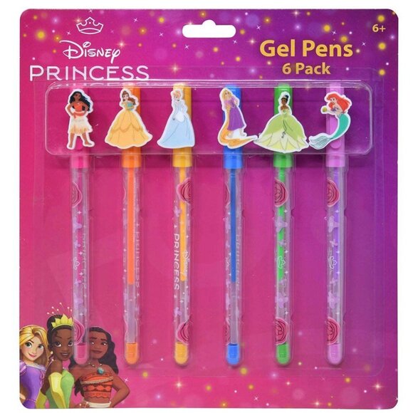 Disney Other - Disney Princess Gel Pens 6 Pack With Character Toppers